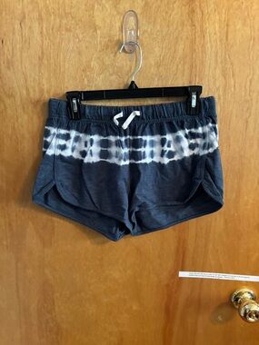 SO Navy Athletic Shorts with White Tie-Dye Accent